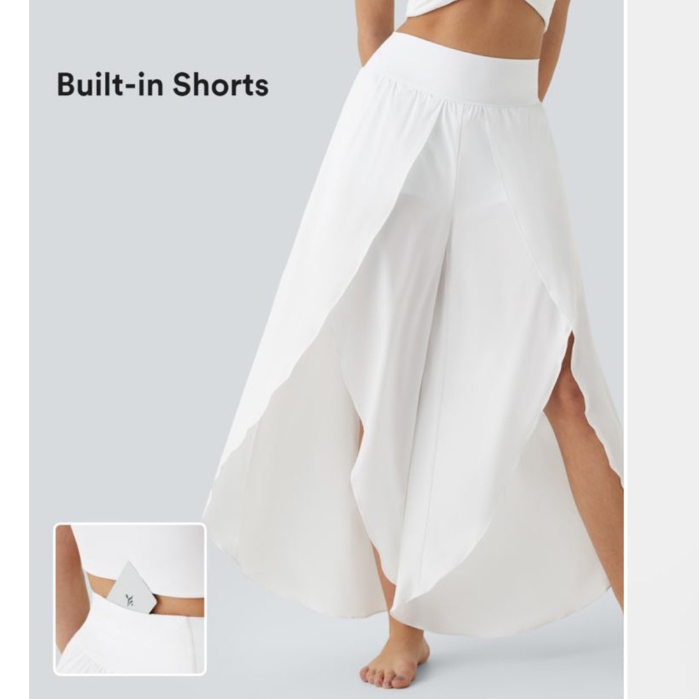 Halara NWT Breezeful High Waisted Palazzo Flowy Split Wide Leg Casual Pant Large